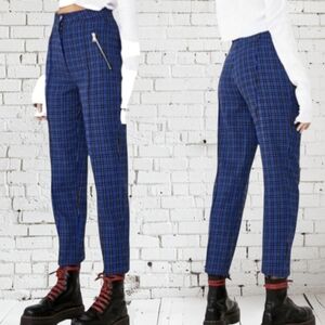 TIGER MIST High Waist Ankle-Length Plaid Pants ~ EUC